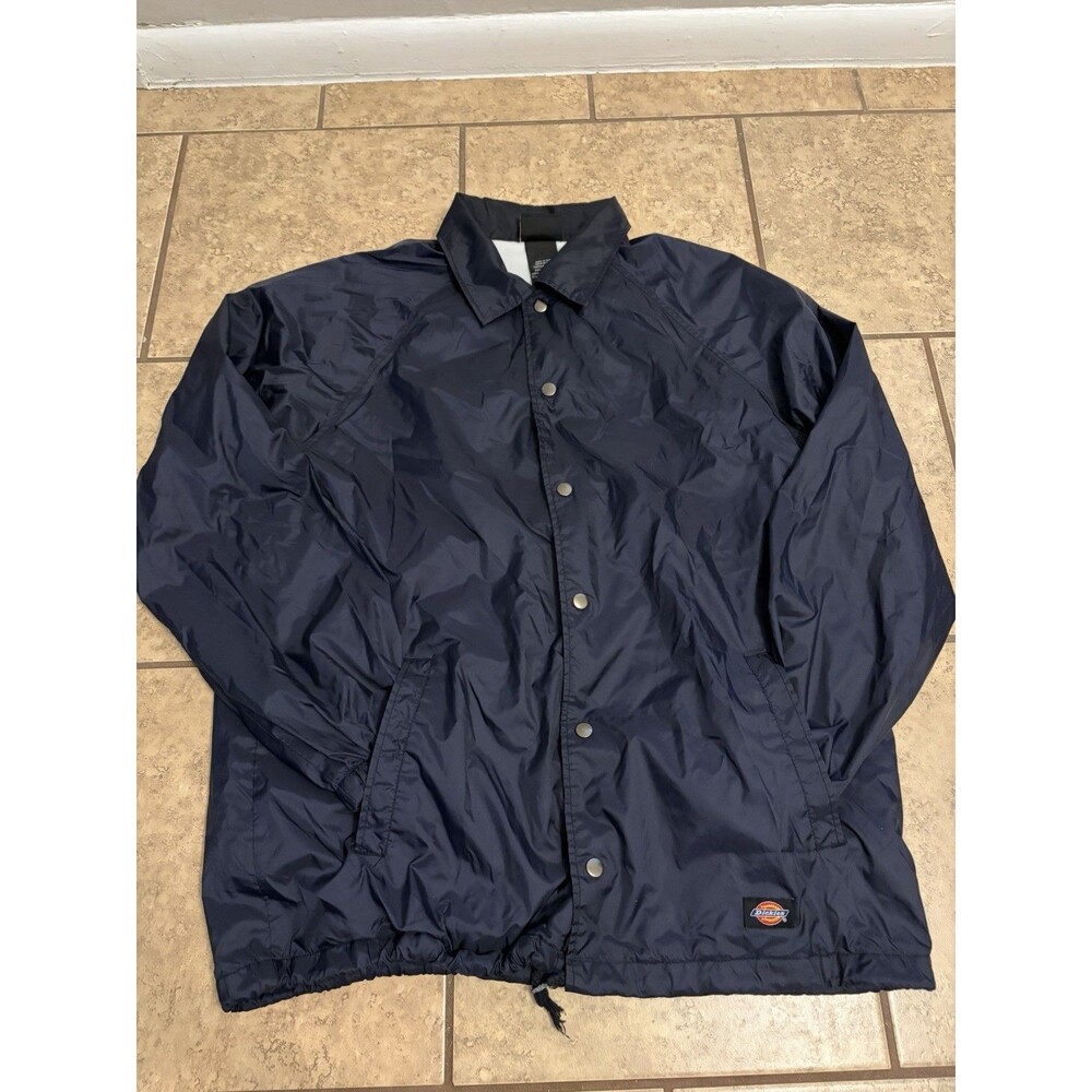Dickies Men's 76242 Snap Front Windbreaker Water Resistant Jacket Dark Navy M